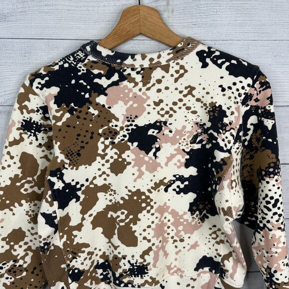 Rag & Bone Womens size Small Pixelated Camo Camouflage Crew Neck Crop Sweatshirt - Picture 5 of 10